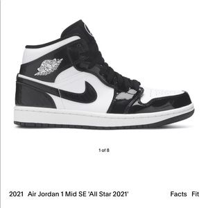 AIR JORDAN 1 MID SE ALL STAR BLACK & WHITE